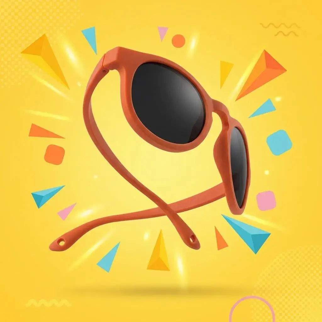 Gafas de sol para niños con protección UV 400, lentes contra rayos UVA y UVB, diseño ligero, flexible y cómodo para playa, paseos y uso diario.