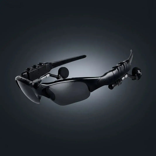Gafas de sol polarizadas con auriculares Bluetooth integrados, protección UV, diseño unisex y funda protectora. Ideales para música, llamadas y uso diario.