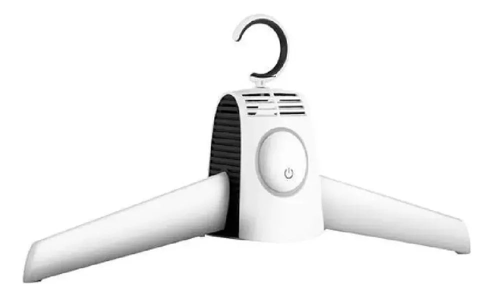 Gancho secador de ropa portátil plegable con aire caliente y frío, funcionamiento silencioso, conducto desmontable y uso práctico para prendas, toallas y calzado.