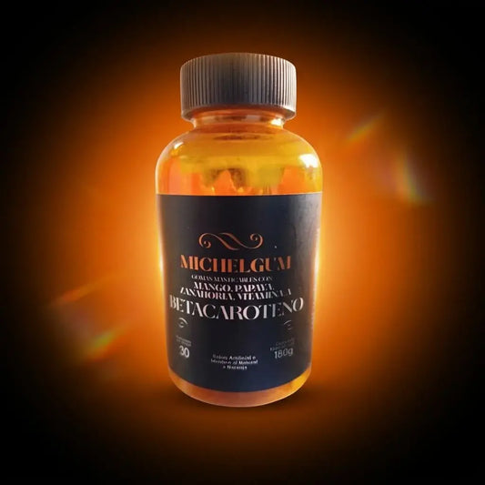 DropiSale Gomas de Bronceo con betacaroteno, vitamina A, mango, papaya y zanahoria. Presentación de 180 g con aproximadamente 60 gomitas.