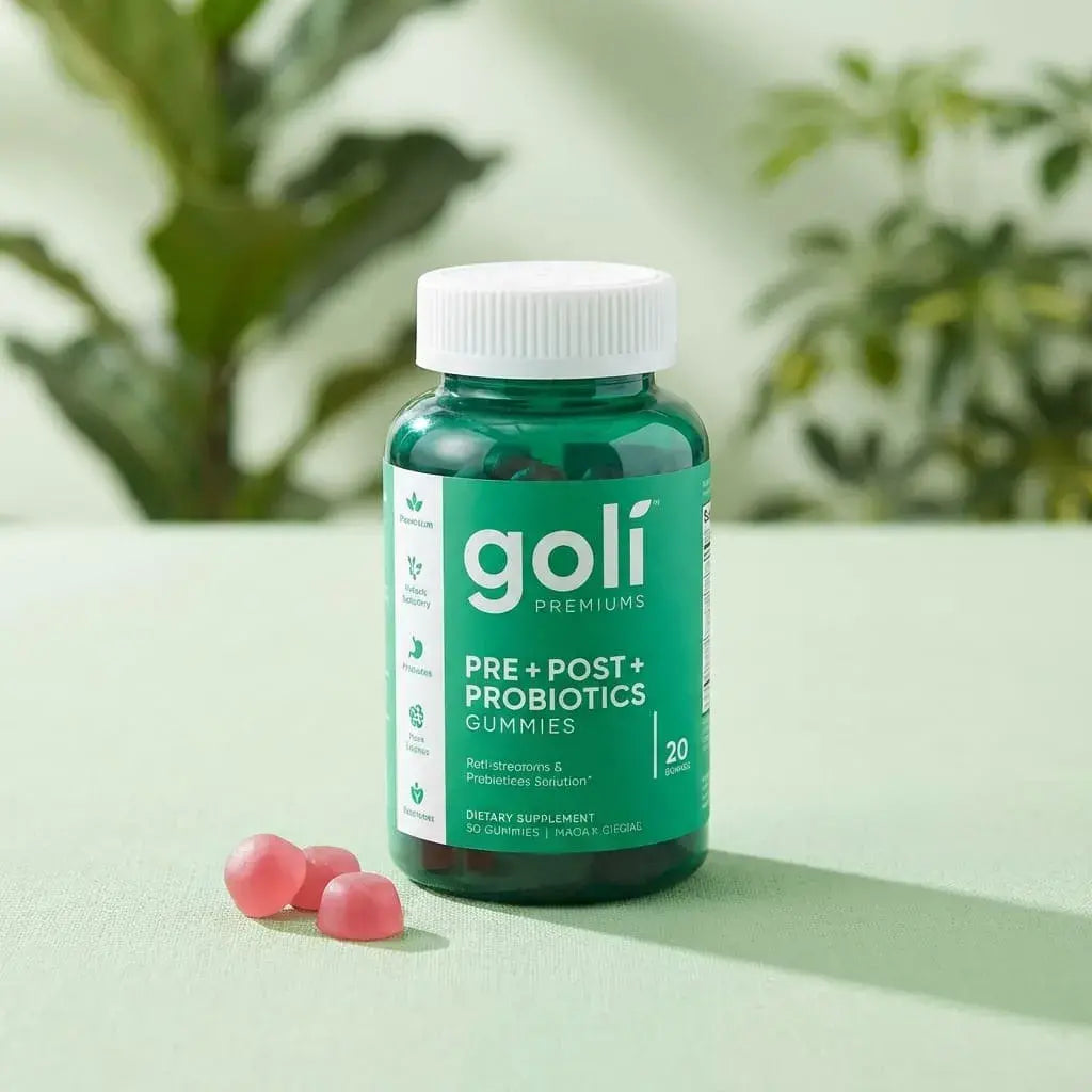 Gomitas Goli con extracto de hojas de té verde. Práctica presentación con antioxidantes para complementar tu rutina diaria.