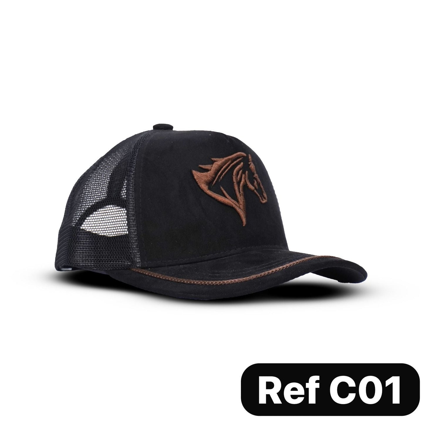 Gorras agropecuarias tipo trucker con malla trasera y cierre snapback ajustable. Frescas, resistentes y perfectas para trabajo en campo o uso diario.