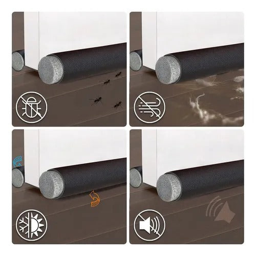 Guarda polvo para puerta ajustable que bloquea aire, polvo e insectos. Ideal para mejorar la limpieza y el confort en el hogar.