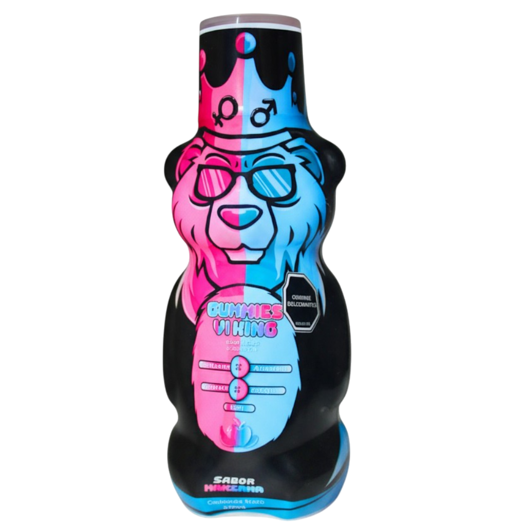 Jarabe Gummies Vi King Manzana 240 mL. Suplemento nutricional líquido para adultos con vitaminas, minerales y extractos naturales para energía, vitalidad y bienestar diario.