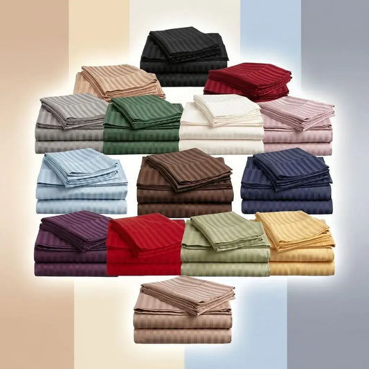 Juego de sábanas estampadas de 600 hilos, suaves y resistentes, con planchado permanente. Ideal para renovar la ropa de cama con confort y durabilidad.