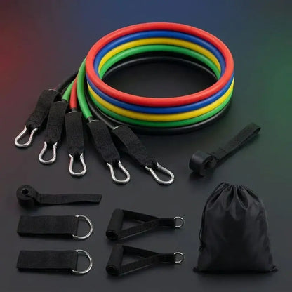 Kit Bandas Elásticas Tubulares DROPS para entrenamiento funcional, fuerza y resistencia. Ideal para rutinas en casa, gimnasio, viajes y ejercicios de cuerpo completo.
