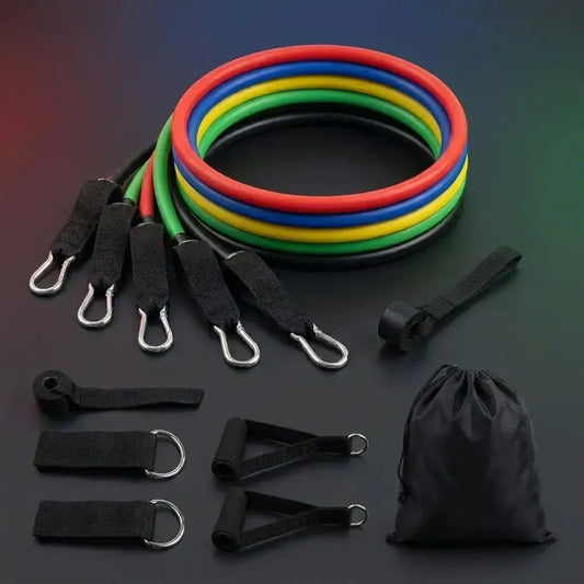 Kit Bandas Elásticas Tubulares DROPS para entrenamiento funcional, fuerza y resistencia. Ideal para rutinas en casa, gimnasio, viajes y ejercicios de cuerpo completo.