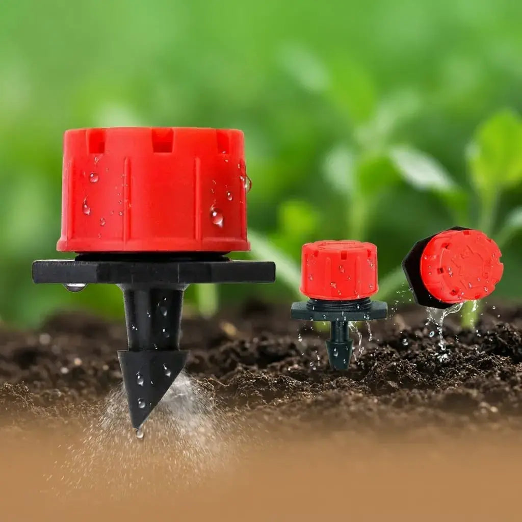 kit irrigadores de agua x30 para riego de jardines, huertas, cultivos y plantas. Ideal para distribución uniforme, ahorro de agua y sistemas de irrigación.