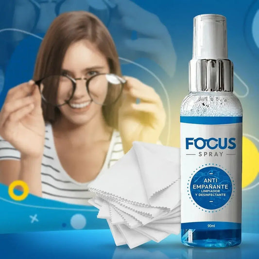 kit limpiador de gafas con líquido especializado y 4 paños de microfibra para limpiar lentes, gafas de sol, pantallas y superficies delicadas sin rayar.