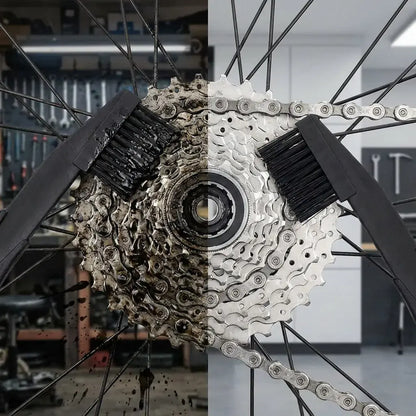 Kit de limpieza para cadena de bicicleta que permite mantenimiento sin desmontaje, mejora el pedaleo y protege la transmisión.