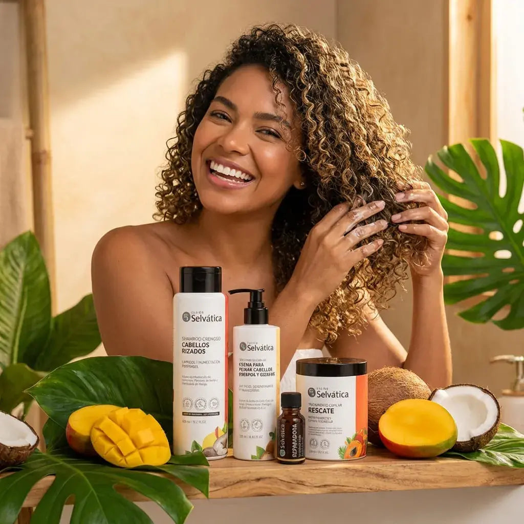 Kit capilar para cabellos crespos, rizados y afros que limpia, nutre, repara y define los rizos, aportando brillo, suavidad y control del frizz.