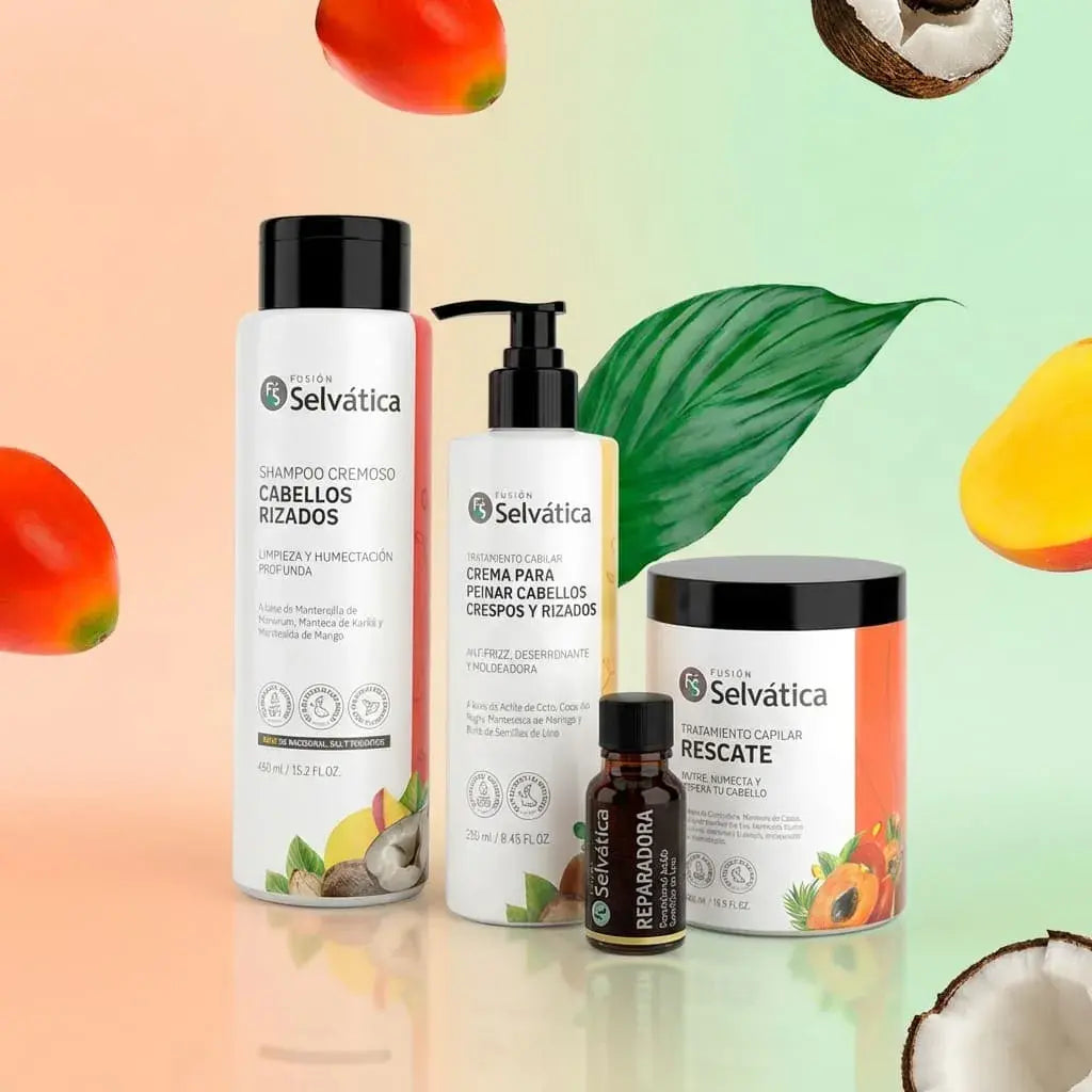 Kit capilar para cabellos crespos, rizados y afros que limpia, nutre, repara y define los rizos, aportando brillo, suavidad y control del frizz.