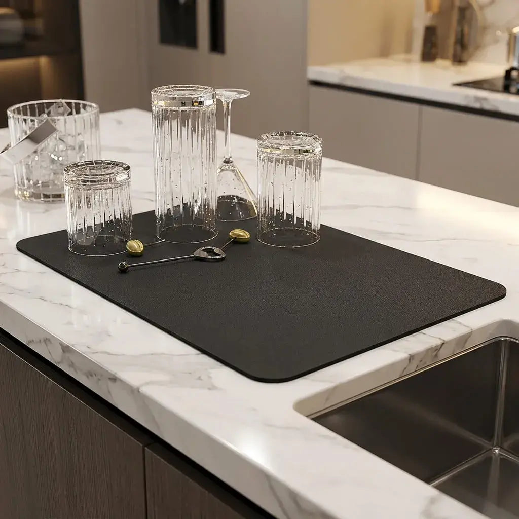 Kit x2 Tapetes Absorbentes para Cocina. Secaplatos antideslizantes ideales para platos, vasos, utensilios, protección de encimeras y limpieza diaria.