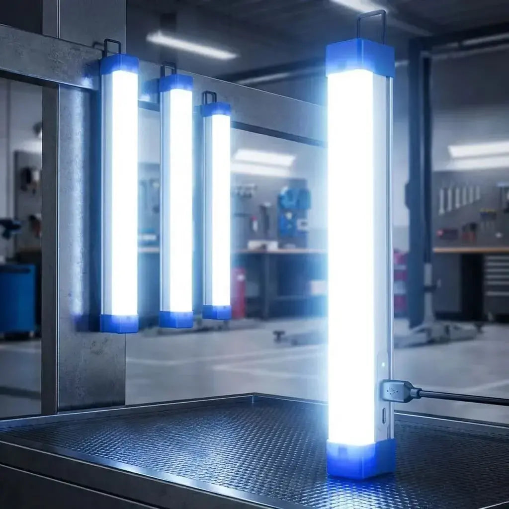 Lámpara LED recargable imantada T330 portátil. Ideal para hogar, oficina o taller con instalación magnética y batería recargable.