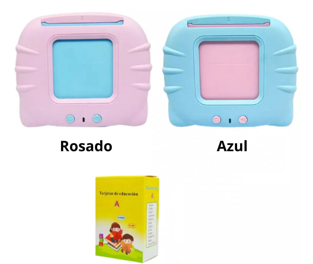 Lector interactivo para niños con 112 tarjetas educativas, sonidos y aprendizaje de idiomas. Juguete educativo recargable por USB.