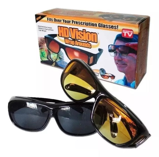 Lentes de conducción nocturna unisex con filtro antirreflejo, protección UV, lente amarillo de alto contraste y marco en policarbonato para manejar de noche, con lluvia o neblina