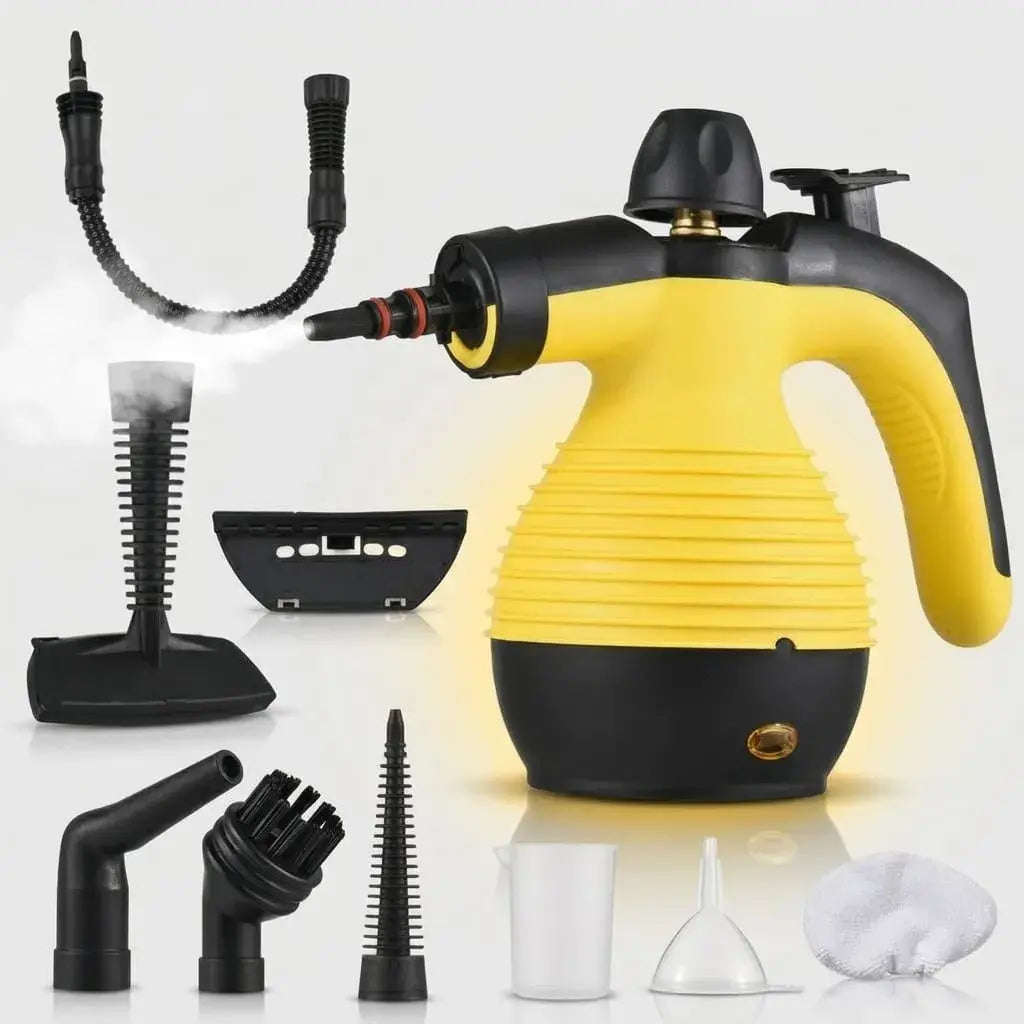 Limpiador a Vapor Eléctrico Multiusos para hogar y carro. Ideal para limpiar cocina, baño, pisos, tapicería, textiles resistentes y superficies difíciles sin químicos adicionales.