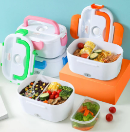 Lonchera eléctrica portátil que calienta comida sin microondas. Práctica, segura y fácil de usar para trabajo, estudio o viajes.