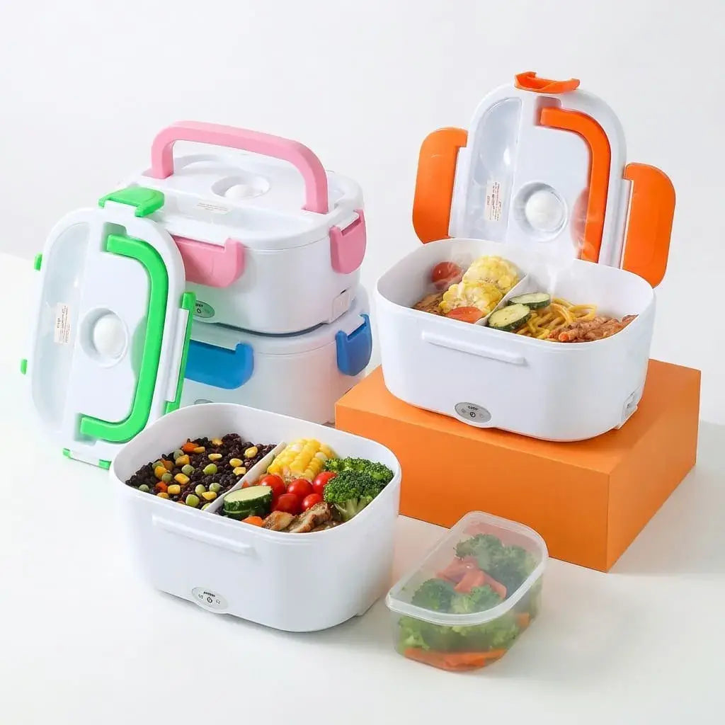 Lonchera eléctrica portátil que calienta comida sin microondas. Práctica, segura y fácil de usar para trabajo, estudio o viajes.
