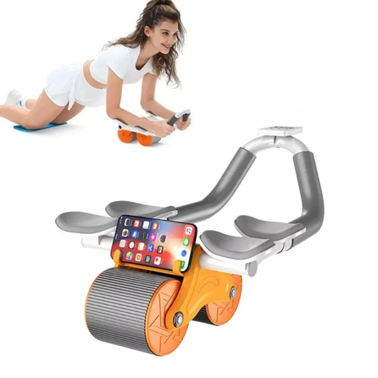 Máquina abdominal VIRTUALES de rebote automático para ejercicio en casa, con diseño ergonómico, manillas de agarre y contador de repeticiones.