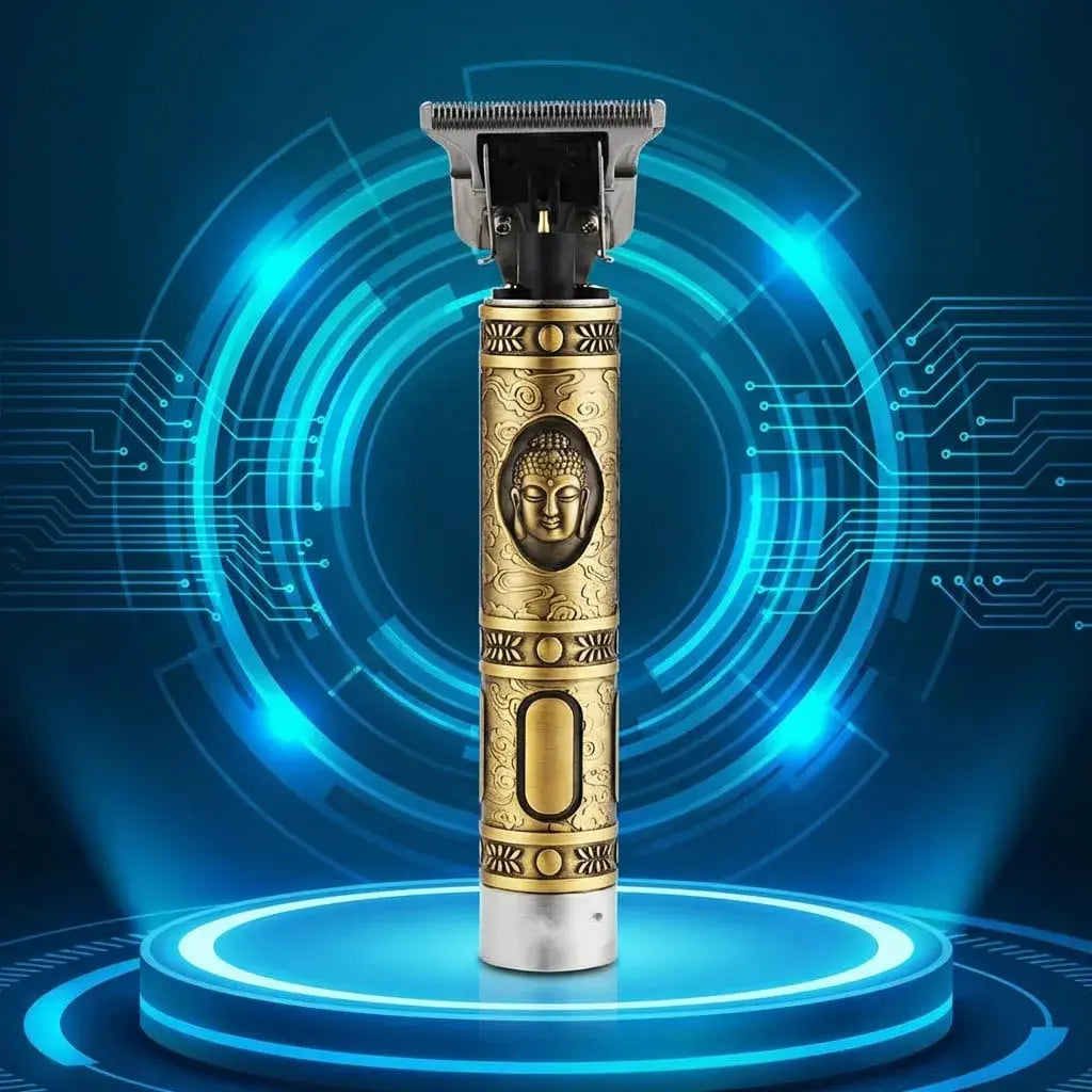 Máquina patillera profesional inalámbrica recargable USB tipo C con cuchilla T de precisión y peines guía. Ideal para contornos y barba.