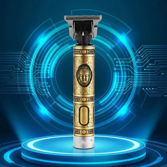 Máquina patillera profesional inalámbrica recargable USB tipo C con cuchilla T de precisión y peines guía. Ideal para contornos y barba.