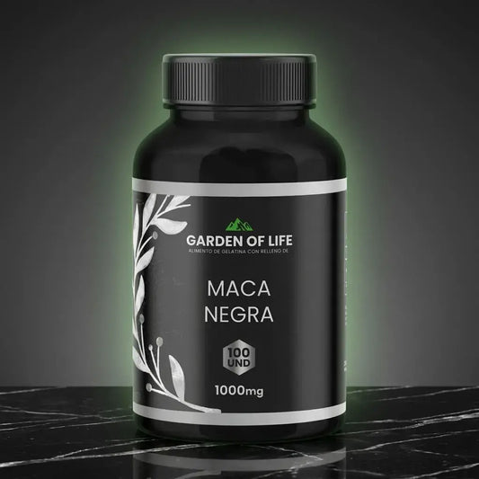 Maca peruana negra en frasco oscuro de 360 cc con termosellado de seguridad. Complemento natural para rutina diaria de energía, vitalidad y bienestar.