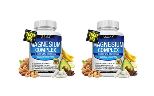 Magnesium Complex x2 unidades suplemento de magnesio que apoya el bienestar general, la relajación y el equilibrio del cuerpo en una rutina diaria saludable.