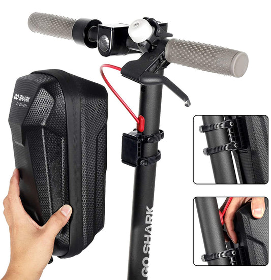 Compra maletín organizador para patineta scooter impermeable EVA, con compartimentos múltiples y correa de transporte, práctico y resistente.