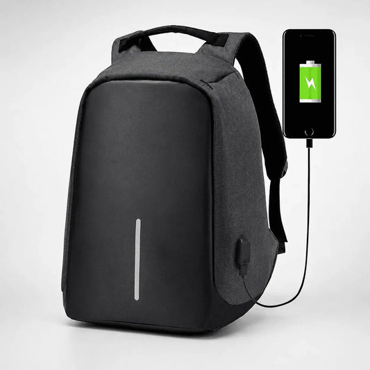 Maleta antirrobo impermeable para portátil de hasta 15 pulgadas, con puerto USB externo, compartimento acolchado, correas ajustables y diseño ergonómico para uso diario.