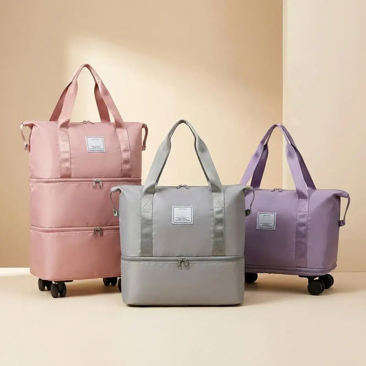 Maleta de viaje expandible con ruedas y amplio espacio interior. Ideal para viajes de trabajo, vacaciones y escapadas cortas.