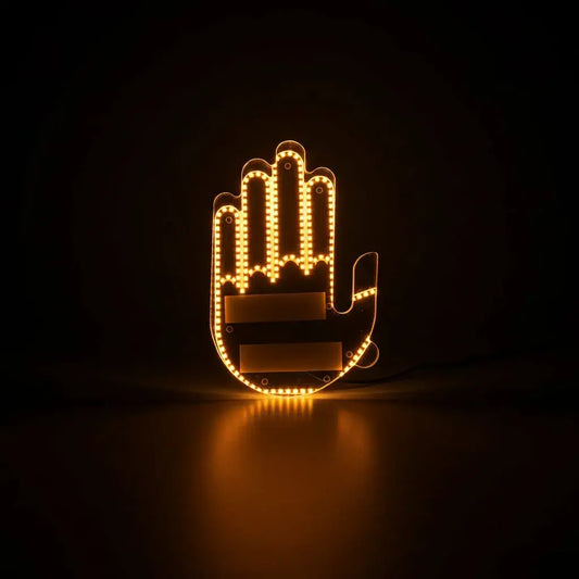 Mano LED Fun Gesture para auto, un accesorio luminoso y divertido para personalizar tu carro con gestos visuales y un estilo original.