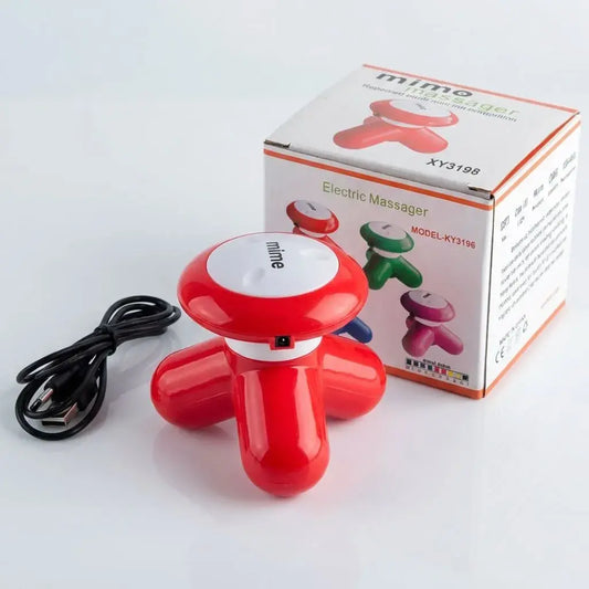 Masajeador eléctrico portátil tipo pulpo Mimo recargable USB. Ideal para cuello, hombros y espalda. Compacto y fácil de usar.