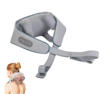 Masajeador shiatsu eléctrico con calor infrarrojo e intensidad ajustable. Alivia tensión muscular en cuello, hombros y espalda fácilmente.