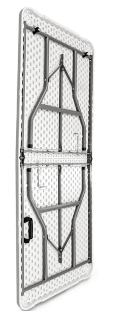 Mesa plegable rectangular de 180 cm en plástico resistente. Ideal para eventos, hogar, camping, negocios, reuniones y uso interior o exterior.