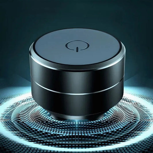 Mini altavoz de resonancia 3D portátil con sonido envolvente, ideal para reproducir música, videos y contenido desde dispositivos compatibles.