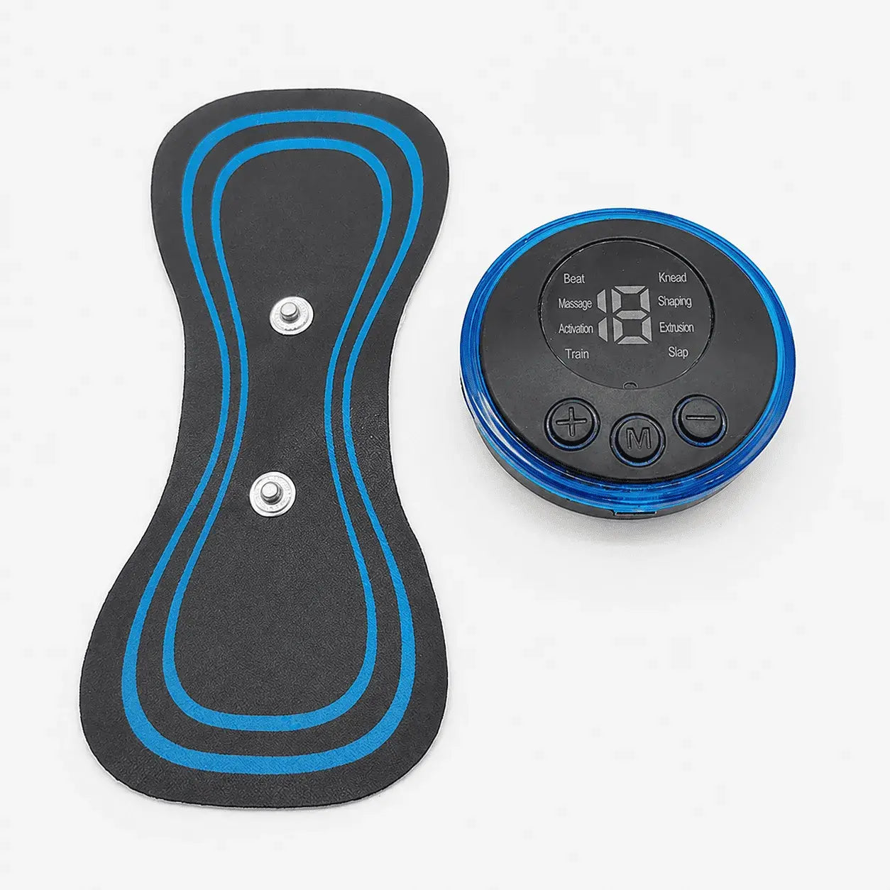 Mini masajeador EMS portátil recargable por USB, compacto y fácil de usar para estimulación muscular suave, relajación y bienestar diario en casa u oficina.