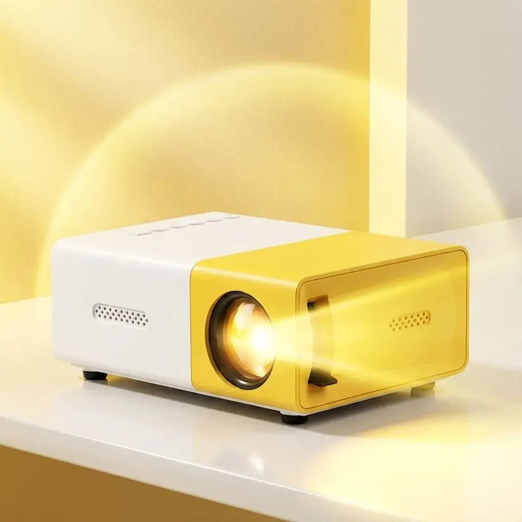 Mini proyector portátil YG300 de bolsillo con entradas HDMI, USB, AV y microSD. Ideal para cine en casa, películas y entretenimiento en espacios oscuros.