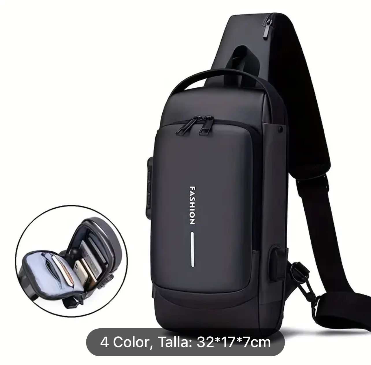 Compra mochila antirrobo con puerto USB, diseño seguro y multifuncional con compartimentos amplios ideal para trabajo, estudio y viajes.
