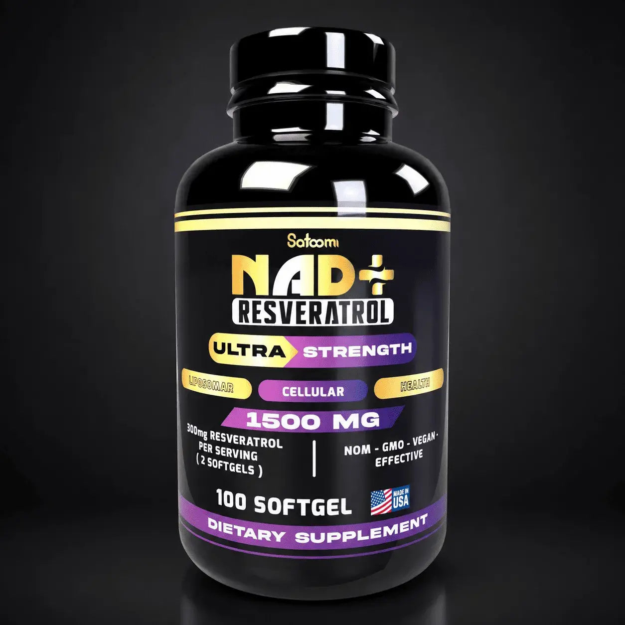 NAD Resveratrol Original con resveratrol y nicotinamida vitamina B3. Suplemento nutricional para adultos con registro INVIMA RSA-0010060-2020, enfocado en bienestar celular, vitalidad y cuidado integral.