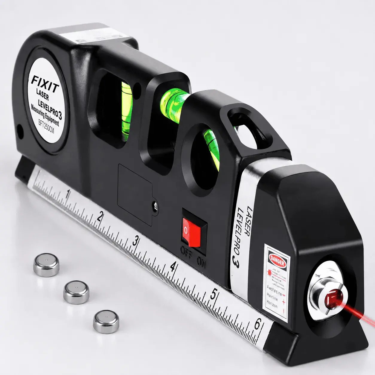 Nivel láser multipropósito con trípode, ideal para medición y alineación precisa en construcción, instalaciones y bricolaje. Compacto y fácil de usar.