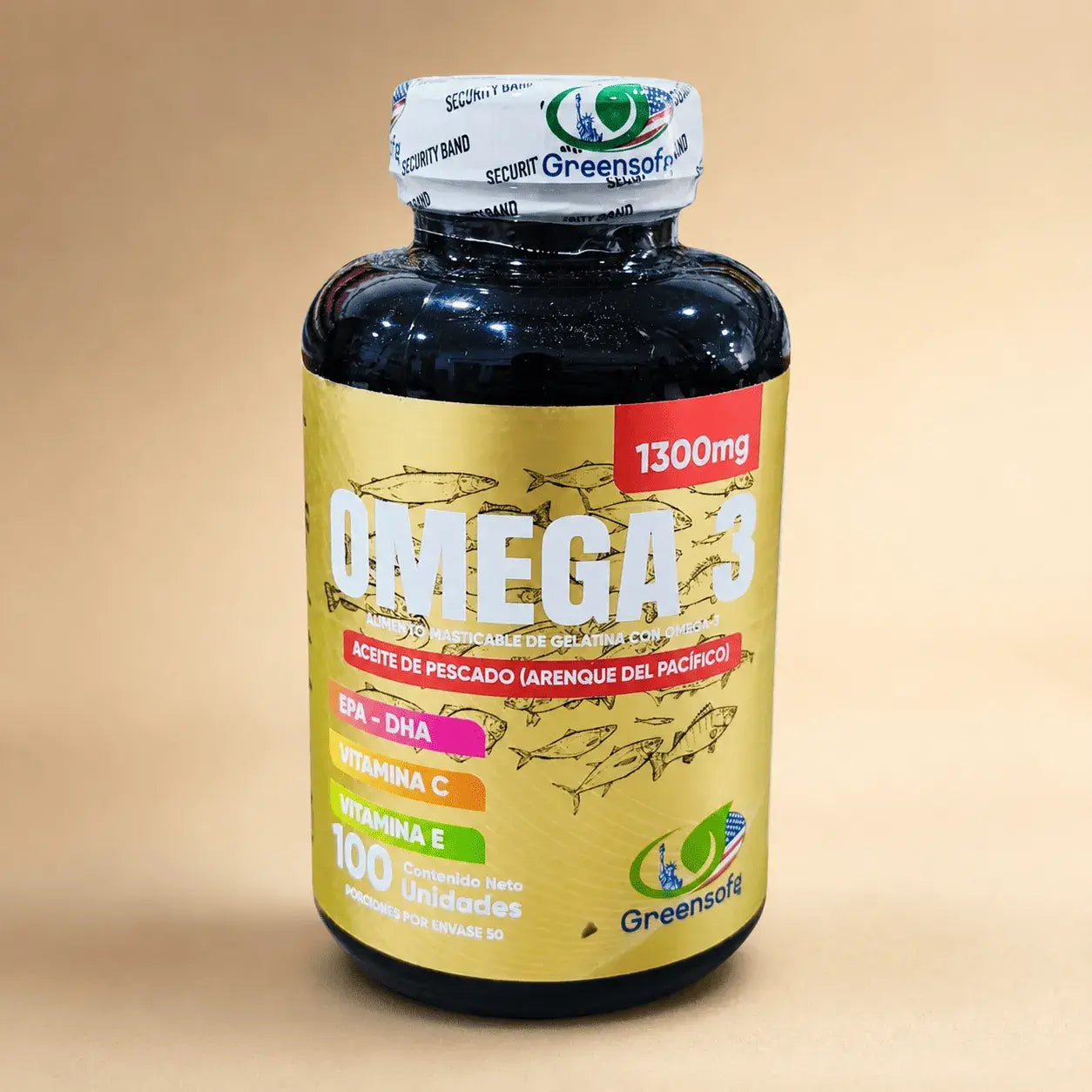Omega 3 x 100 softgels con Registro INVIMA, suplemento dietario para complementar el bienestar cardiovascular, cerebral, la vitalidad y el cuidado diario.