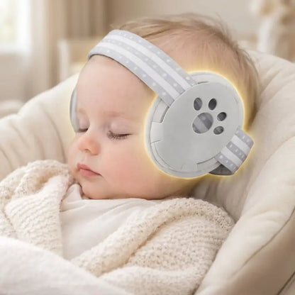 Orejeras antiruido para bebé con banda ajustable, almohadillas suaves y bolsa de transporte. Ideales para viajes, eventos y lugares ruidosos.