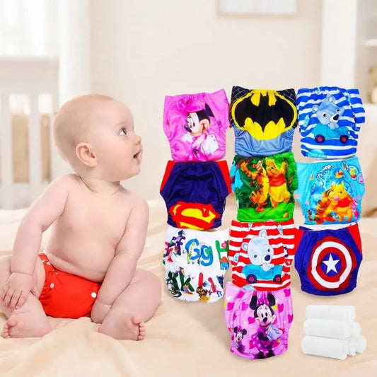 Pañal de tela lavable y ajustable para bebés de 4 a 15 kg, con inserto absorbente de microfibra, exterior impermeable y diseño reutilizable.