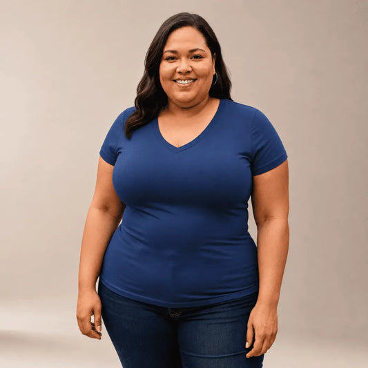 Compra pack de 5 blusas básicas para mujer manga corta en franela licrada, cómodas y frescas, talla XL con colores surtidos.