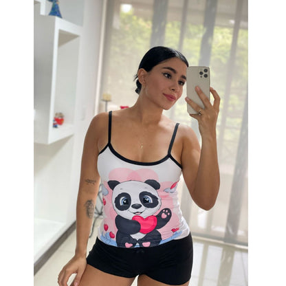 Pack de 6 pijamas cortas para mujer talla única S a L, suaves, frescas y cómodas, ideales para dormir y disfrutar en casa.