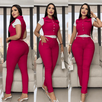 Compra pantalón para mujer en bengalina licrada, tiro alto y ajuste elástico, disponible en talla única y XL con excelente comodidad.