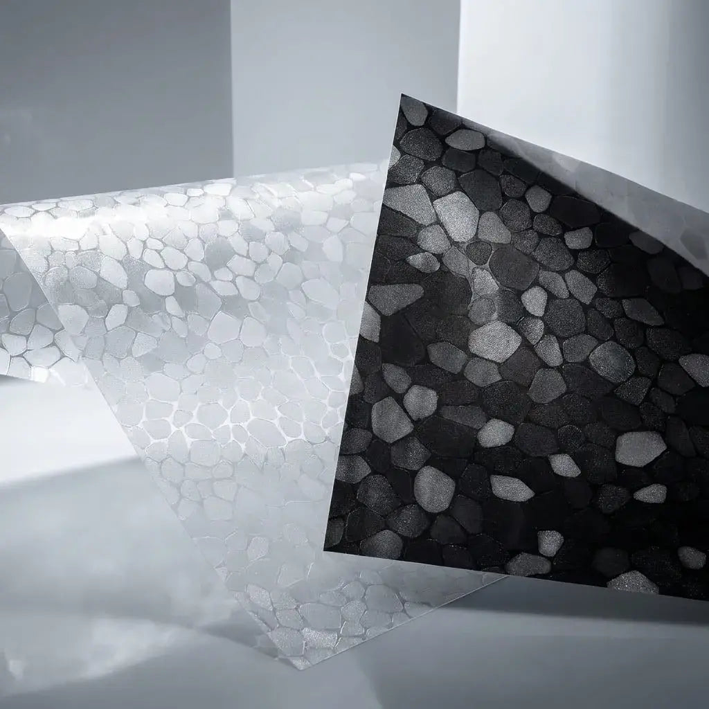 Película esmerilada Coavas para ventanas con privacidad, protección UV y adhesión estática reutilizable. Permite el paso de luz natural sin pegamento.