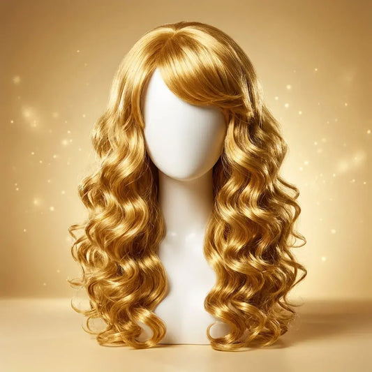 Peluca ondulada larga de 65 cm y 170 g, con fibra sintética de apariencia natural. Ideal para eventos, cosplay o cambio de look inmediato.