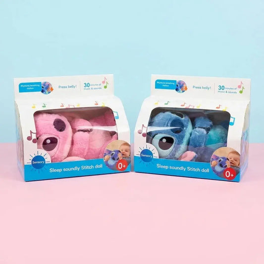 Peluche Stitch Respira con movimiento que simula la respiración. Suave, abrazable e ideal para descansar, decorar o regalar a fanáticos de Stitch.